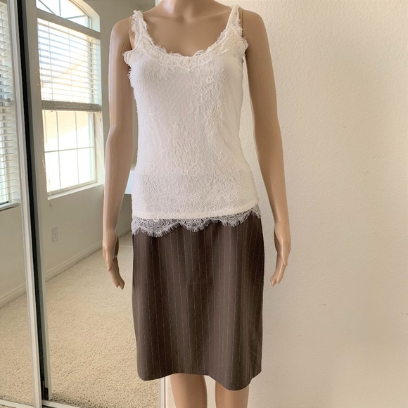 Betty Barclay !! chic skirt Size 8 taupe mud brown - Picture 3 of 5